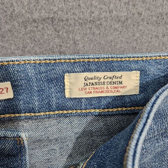 Levi's 721 Women 27 Mid Rise Skinny Japanese Denim Two Tone Raw Hem Jeans - Picture 8 of 13